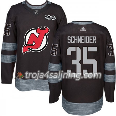 New Jersey Devils tröja Cory Schneider 35 1917-2017 100th Anniversary Adidas Svart Authentic - NHL Tröjor Herr